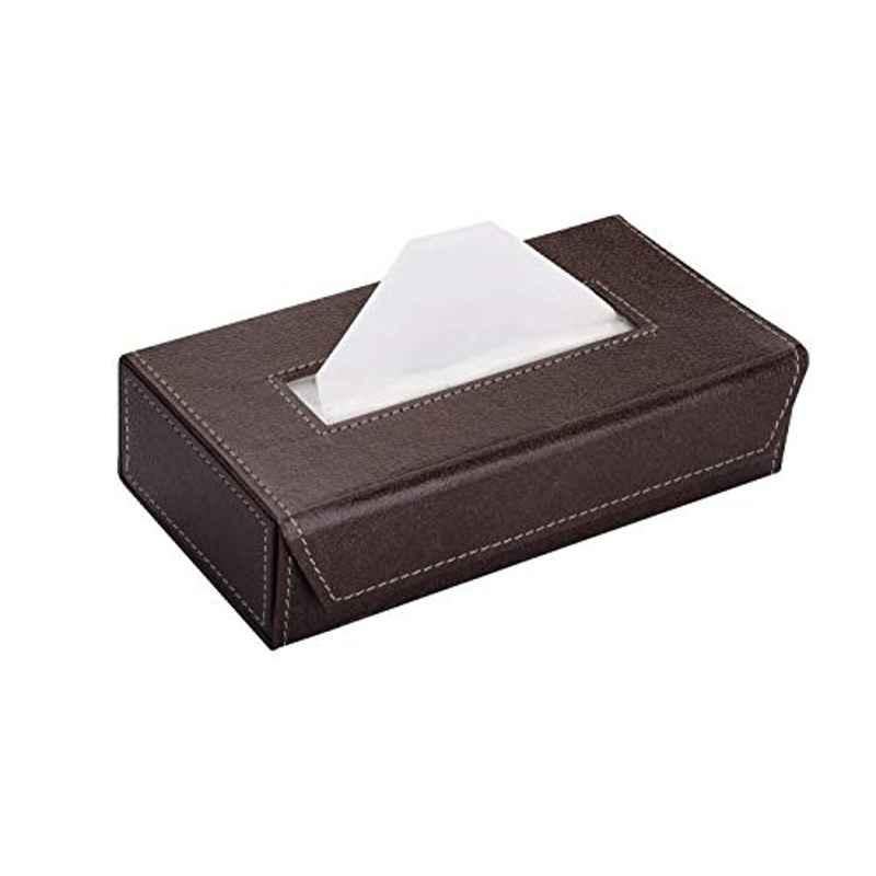 Kozdiko Brown Leatherite Tissue Paper Dispenser Box Maroon Color with 200 Sheets for Honda Amaze 2018