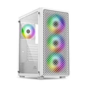 Ant Esports 211 Air White Mid Tower GARGB Gaming Cabinet with Pre-Installed 4 ARGB Fans