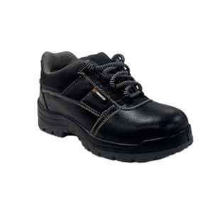 Tungsten Safety 2001BG PU Sole Double Density & Moulded Cushion In Sock Tango Leather Black & Grey Steel Toe Safety Shoes, Size: 8