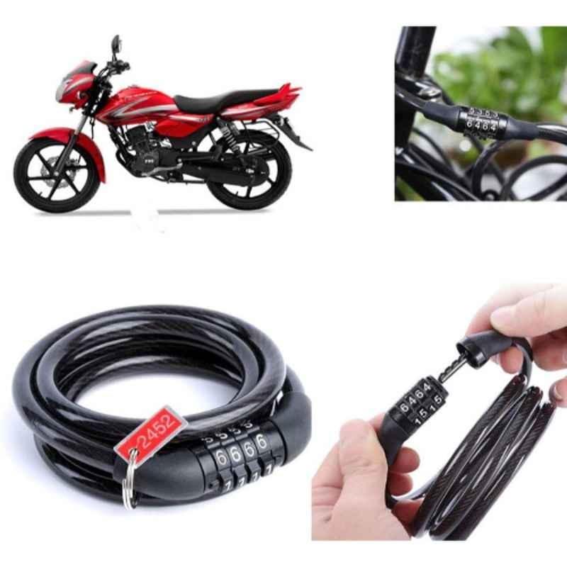 Auto Pearl PVC & Plastic Black Combination Cable Lock for Phoenix 125