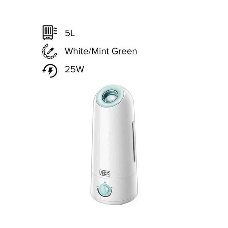Black & Decker 25W Plastic White & Mint Green Air Humidifier, HM5000-B5