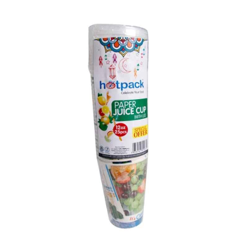 Hotpack 25Pcs 12Oz Paper Cup Set, HSMPJC12