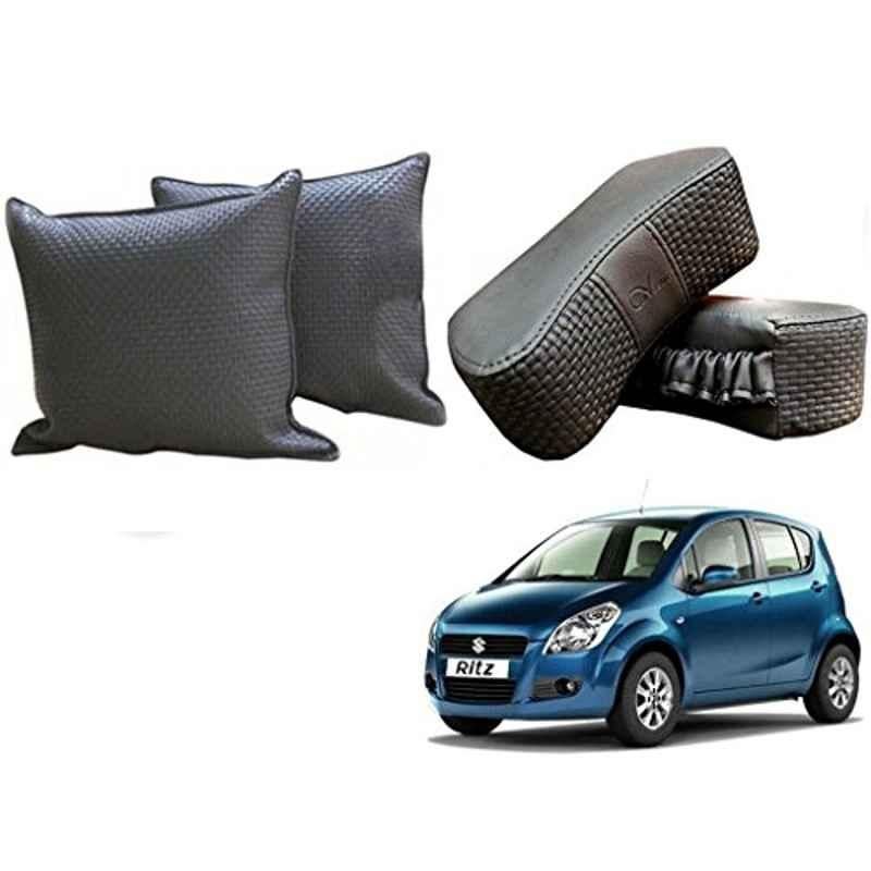 Kozdiko One Pair Grey Neck Rest & One Pair Cushion Combo for Maruti Suzuki Ritz