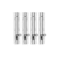 Fastgear Stainless Steel Silver Matt & Glossy Finish Push to Close Tower Bolt, FG2141 (Pack of 4)