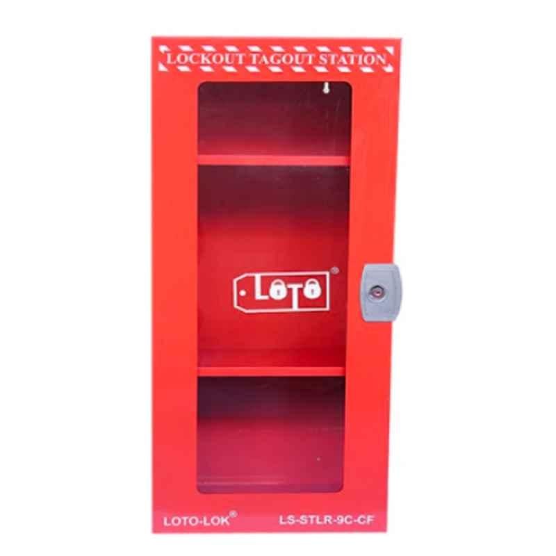 LOTO-LOK 765x335x235mm Steel Red Lockout Station, LS-STLR-9C-CF