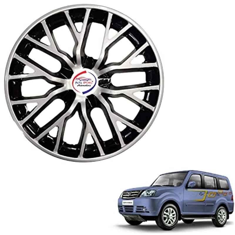 Auto Pearl 4 Pcs 15 inch ABS DC BBR35 Hubcap Wheel Cover Set with Retention Ring for Tata Sumo Grande