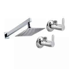 Fastgear 3 Pcs Marc Stainless Steel Silver Chrome Finish Faucet Set with Shower, FG148