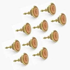 Mix & Match Duo 40mm Brass Gold & Pastel Handcrafted Cabinet Knobs for Wardrobe, Drawer & Cupboard (Pack of 10)