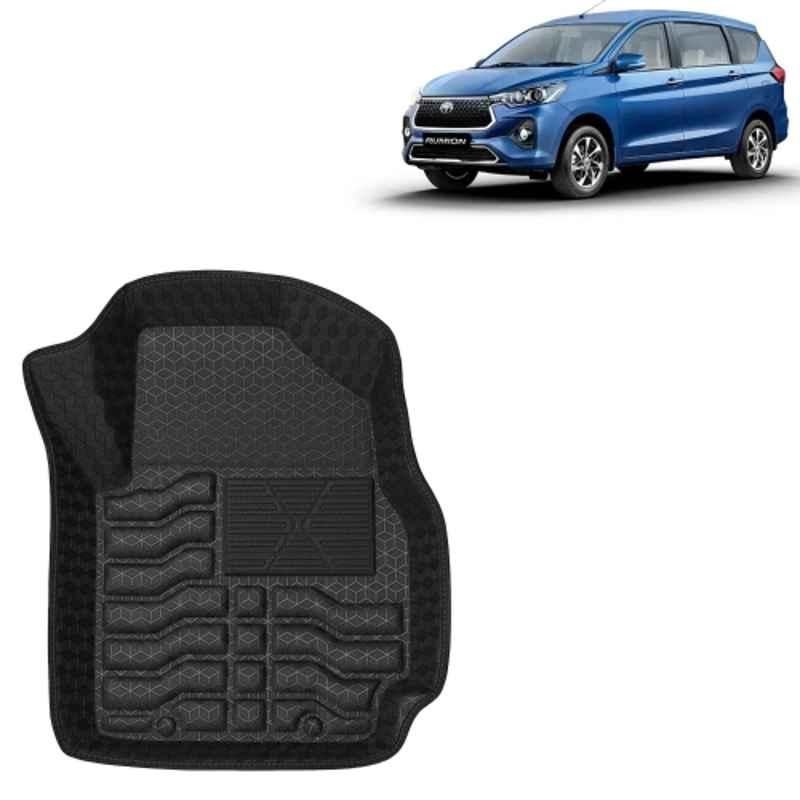 Kingsway 4 Pcs Premium 4.5D 100% Waterproof Tray Shape PVC Black Car Floor Mat Set for Toyota Rumion 2023 Onwards All Model