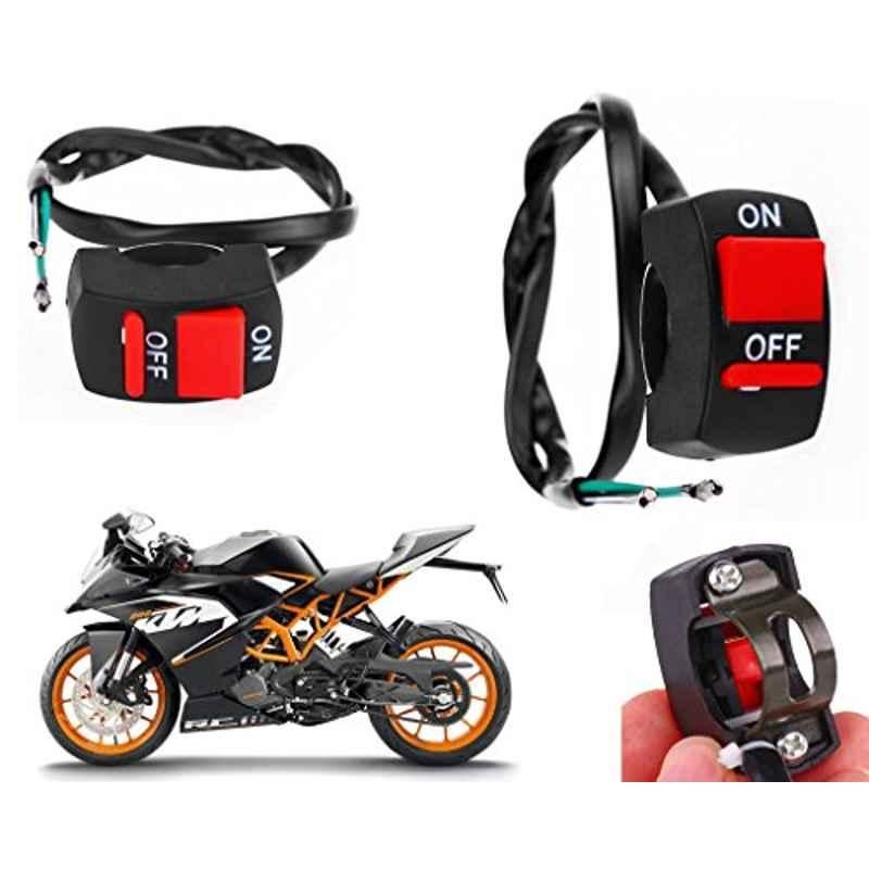 Auto Pearl 7/8 inch 12V Black Bike Fog Light Handle Bar Switch for KTM RC 200