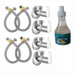 Fastgear Fusion Stainless Steel Silver Chrome Finish Bathroom Faucet Set, FG2404