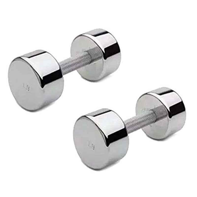 Arnav 3kg Silver Coated Professional Steel Metal Dumbbell for Strong Muscules