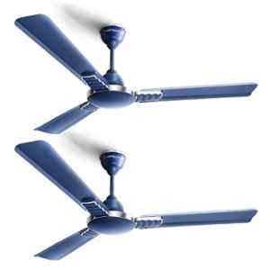 Longway Wave 50W Blue & Silver Ultra High Speed 3 Blade Ceiling Fan, Sweep: 1200 mm (Pack of 2)