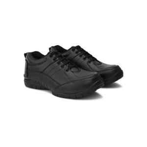 Enrich Field 25BK Pure Leather Anti-Skid Steel Toe Black Safety Shoes, Size: 10