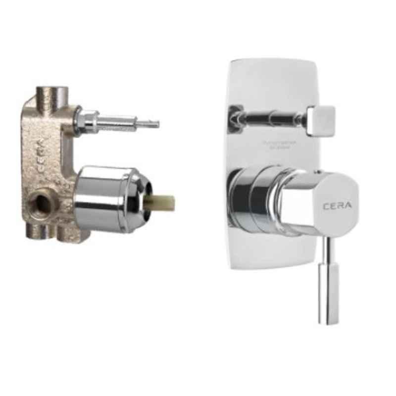 Cera Gayle Brass Chrome Finish Five Way Single Lever Concealed Diverter System Set Consisting of Exposed & Concealed Part, F1014712