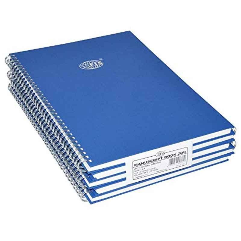 FIS 5 Pcs A4 96 Sheets Manuscript Spiral Notebook Set, FSMNA42QSB