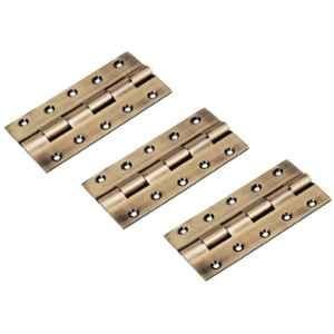 Smart Shophar 4x1x2 inch Brass Antique Railway Hinge, SHA10HG-RAIL-AN4X1X2-P3 (Pack of 3)