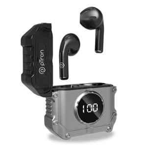 pTron Bassbuds Revv 13mm Black In-Ear Wireless Earbuds with Mic, Punchy Bass, Touch Control, Type-C Fast Charging, & IPX4