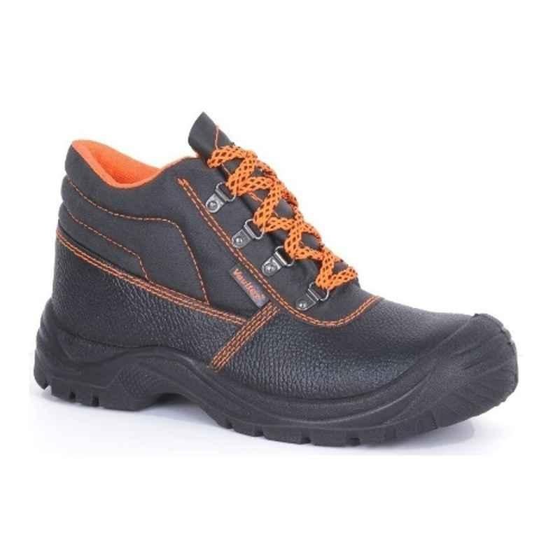 Vaultex KRM Leather Black Safety Shoes, Size: 38