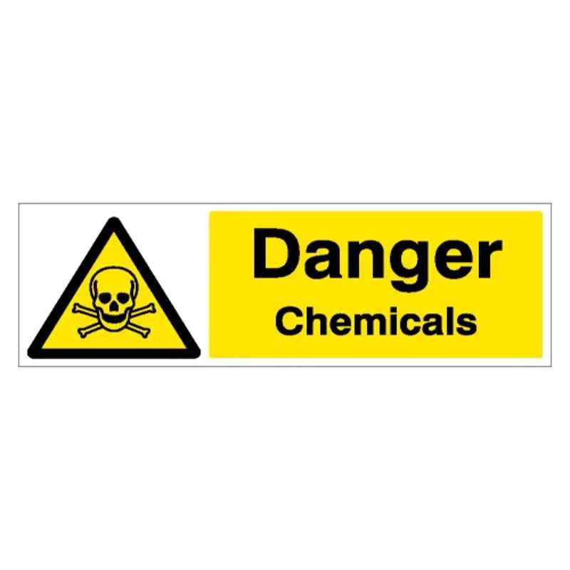 SUNSIGNS 450x150mm Vinyl Danger Chemicals Signage, SN0085VNLOTHPIXAL