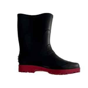 Ladwa PVC Steel Toe Black Men's Safety Gum Boot with Mid Ankle, Size: 9