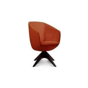 Shearling Brek Vinyl Leatherette Wood Brown Upholstered Lounge Arm Chair