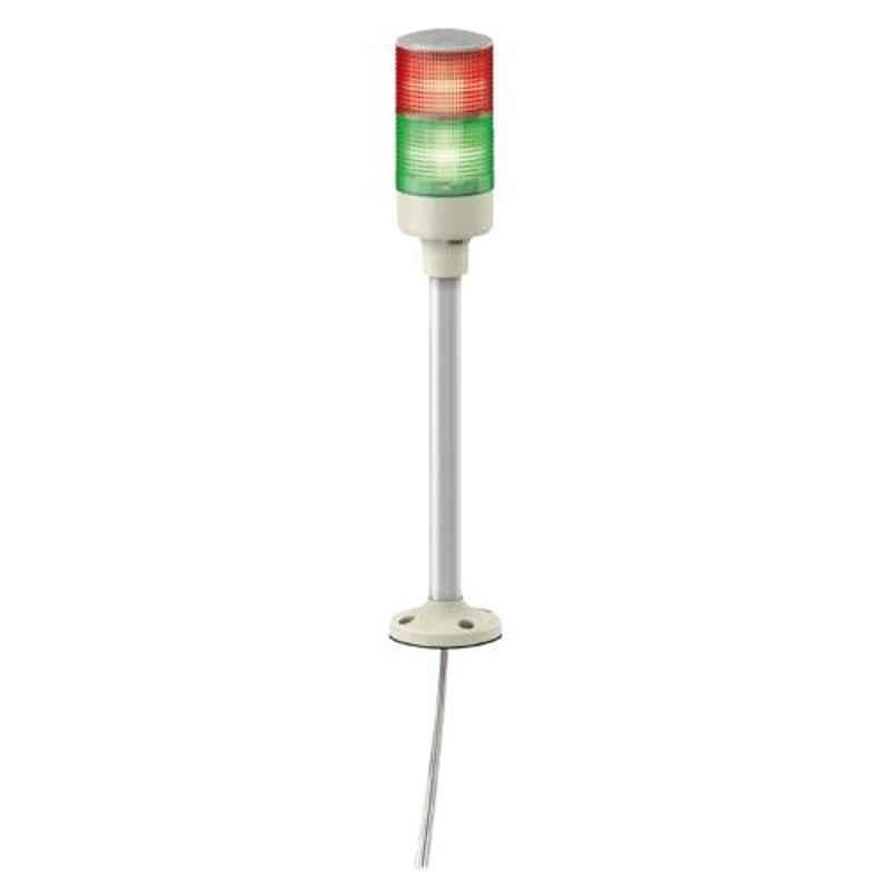 Schneider 24V RG LED Tower Light with Fixing Plate, Tube Mounting & Buzzer, XVGB2SH