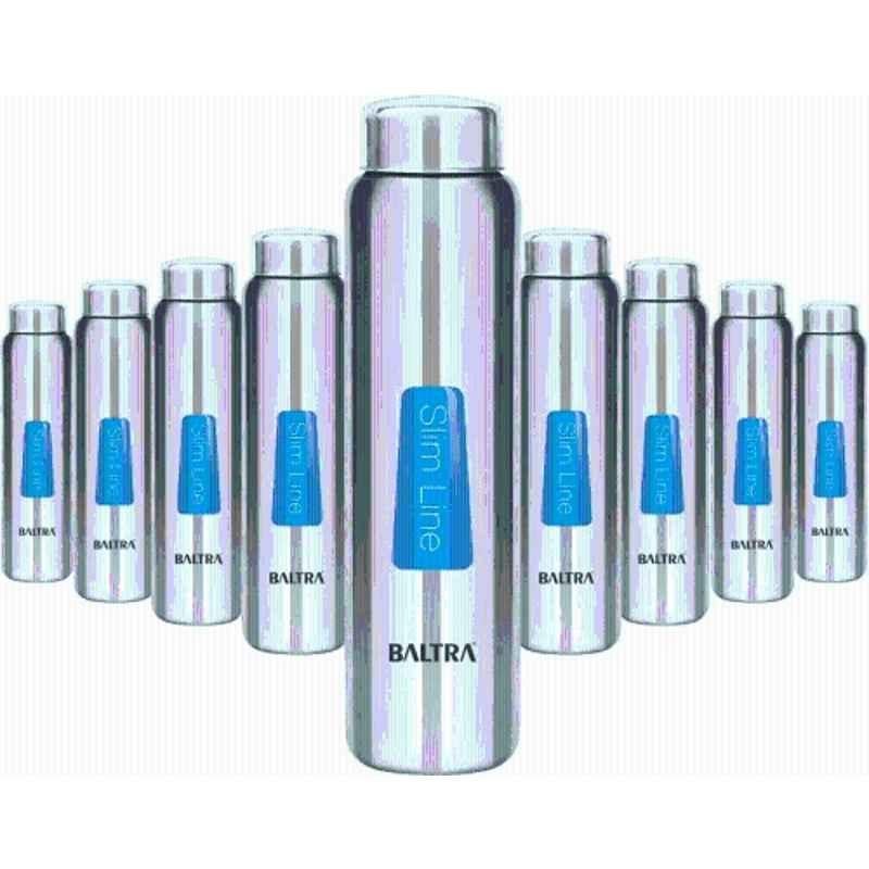Baltra Relax 750ml Stainless Steel Silver Single Walled Water Bottle(Pack of 9)