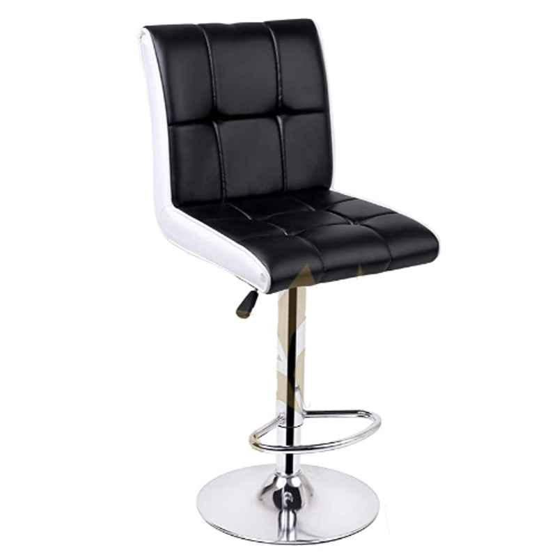 Da Urban Bion Black & White Fabric & Foam Stool Chair with Low Back