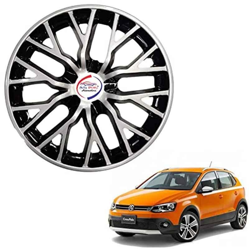 Auto Pearl 4 Pcs 15 inch ABS DC BBR43 Hubcap Wheel Cover Set with Retention Ring for Volkswagen Polo Cross 2014