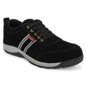 Kavacha S207 Black Suede Leather TPR Sole Steel Toe Safety Shoe, Size: 9