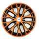 Prigan 4 Pcs 14 inch Black & Orange Press Fitting Wheel Cover Set for Maruti Suzuki Swift Dzire