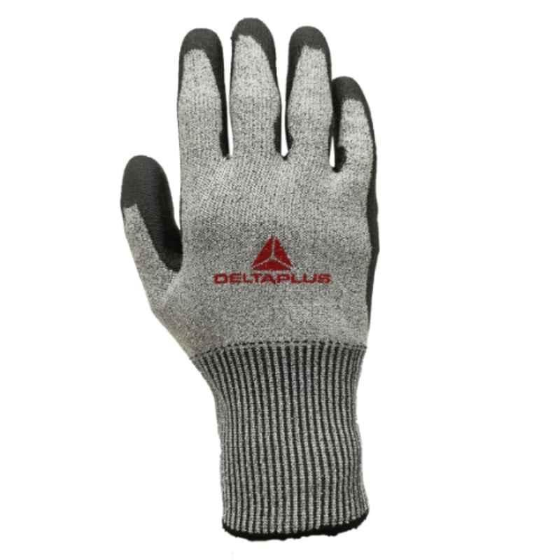 Deltaplus VE CUT 44 Econocut Fibre PU Coated Grey & Black Safety Gloves, Size: 11