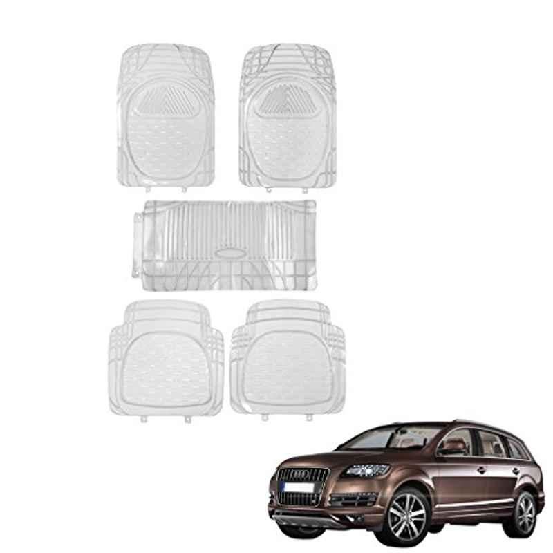 Kozdiko 5 Pcs 6205 Rubber & PVC Clear Car Foot Mat Set for Audi Q7