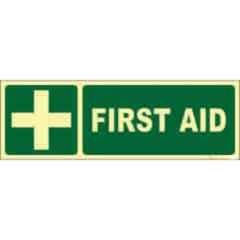 Telly Safety 4x12 inch Vinyl First AID Emergency Safety Sign Board
