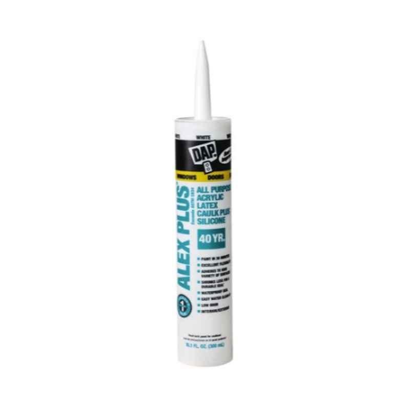 Dap 10.1Oz White Alex Plus Caulk, 2724331855617