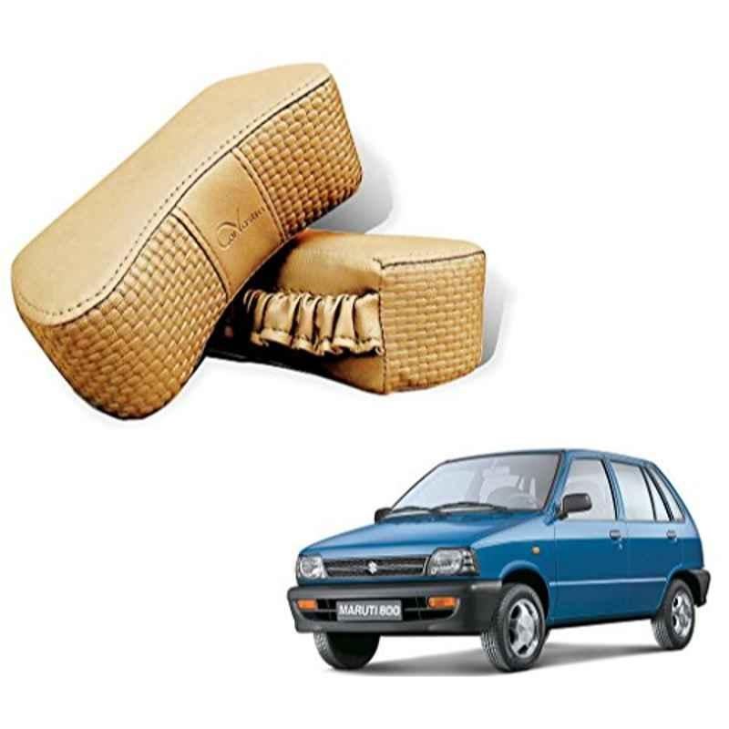 Kozdiko 2 Pcs Memory Foam Beige Neck Rest Cushion Pillow Set for Maruti 800