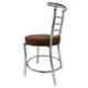 RW Rest Well RW-158 Leatherette Brown Ergonomic Dining Chair with Steel Chrome Finish