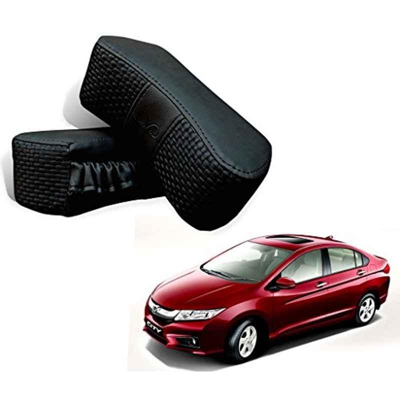 Kozdiko 2 Pcs Memory Foam Black Car Vastra Neck Rest Cushion Set for Honda City Idtech, koz_5288