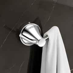 Plantex Robe Hook for Bathroom/Pure Brass Clothes Hanging Hook/Hook for Wall/Bathroom Accessories APS-EFL-04, Chrome