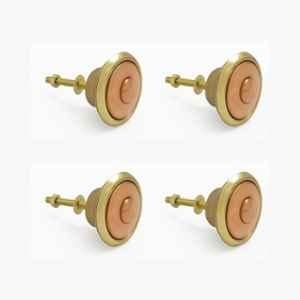 Mix & Match Duo 40mm Brass Gold & Pastel Handcrafted Cabinet Knobs for Wardrobe, Drawer & Cupboard (Pack of 4)
