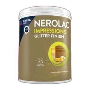 Nerolac Impressions 0.2 Litre Silver Glitter Finish Decorative Wall Interior Paint with Washable, Stain & Fade Resistant