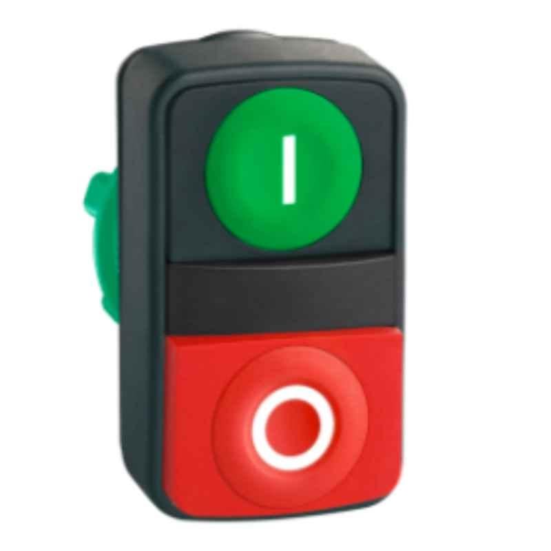 Schneider Harmony 22mm Green Flush & Red Projecting Illuminated Double-Headed Push Button, ZB5AW7L3740