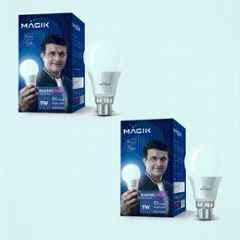 Magik Maximo Plus 9W 3000K B22 Cool White LED Bulb (Pack of 2), LUMAP009C4144E2