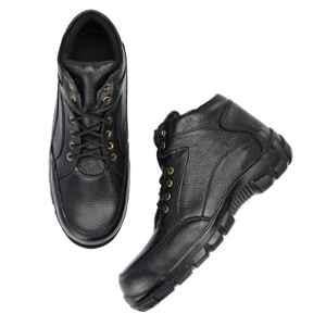 ArmaDuro AD1021 Leather Black Steel Toe Work Safety Shoes, Size: 7