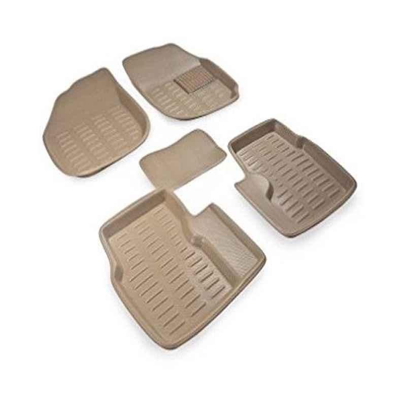 Love4ride 4 Pcs 3D Beige Car Floor Mat Set for Maruti Suzuki Ritz