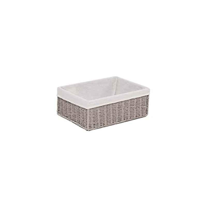 Homesmiths 28x20x10cm Grey Storage Basket with Liner, MAS0531-S-GRY, Size: Small