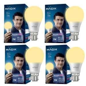 Magik Maximo Plus 9W 3000K B22 Warm White LED Bulb (Pack of 4), LUMAP009W4126E4