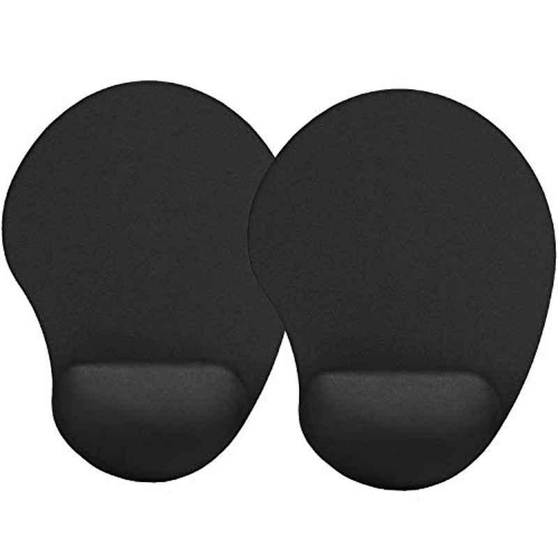 Rubik Black Mouse Pad with Wrist Support, RWRMP-B2 (Pack of 2)