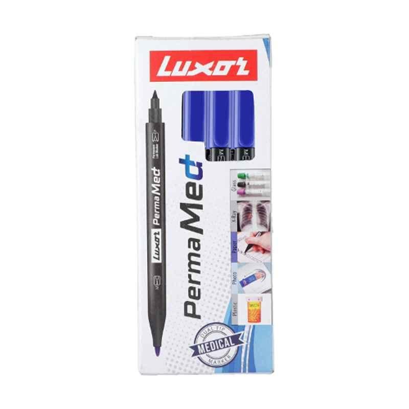 Luxor Perma Med Fine & Medium Blue Marker Pen, 2118 (Pack of 500)